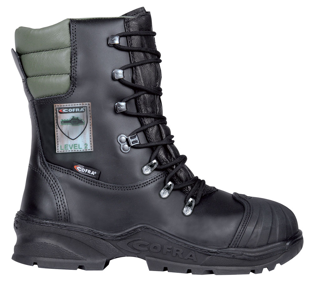 COFRA HARD WORK Schnürstiefel mit Schnittschutz für Forstarbeiter POWER Level 2