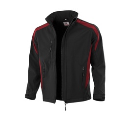 [NM-66001-3623008] QUALITEX Softshelljacke (schwarz/rot, 3XL)