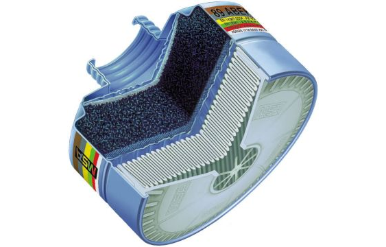 MSA Kombinationsfilter 93 AB/ST A2B2-P3 R D (EN 14387)