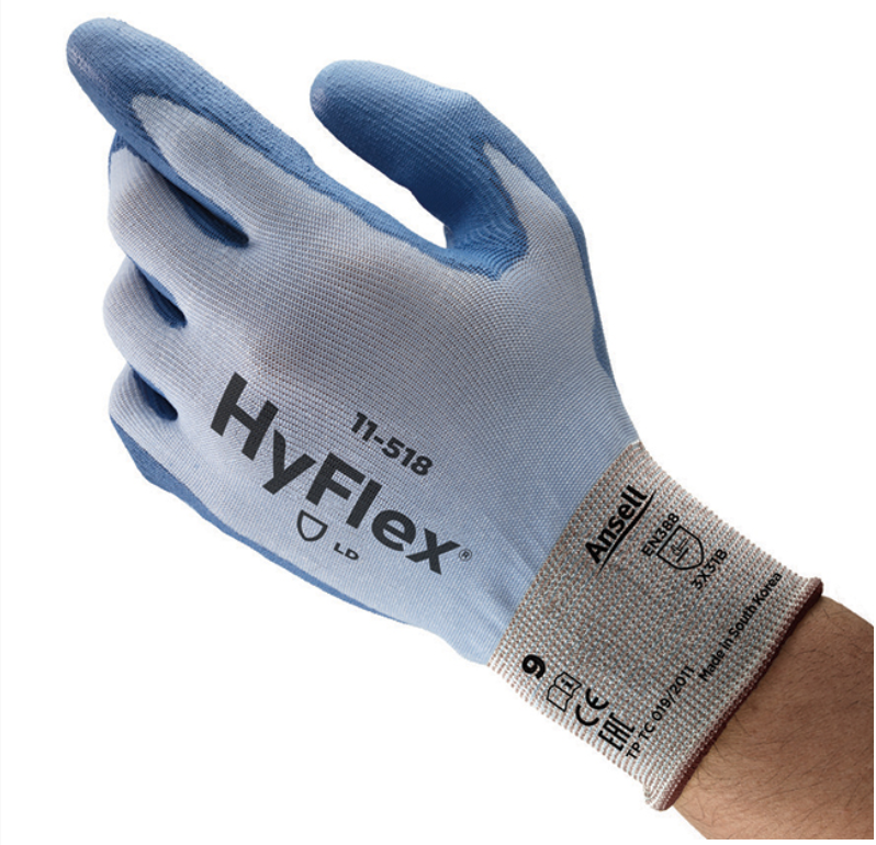 Ansell 11-518 HyFlex®|Dyneema, Nylon,Lycra, PU blau