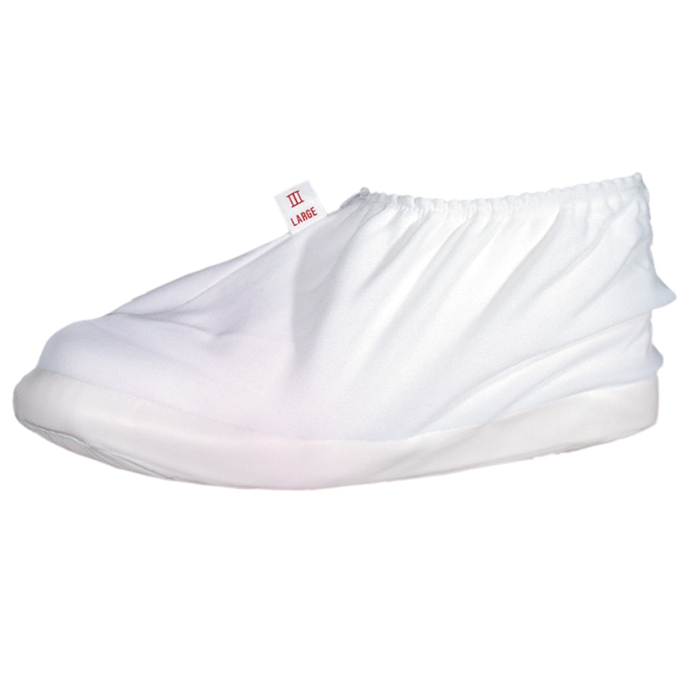 Polyester-Überschuh weiß mit Gummi-Laufsohle