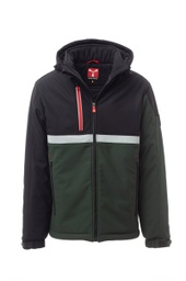 [S00096-0489-07057-4XL] PAYPER WORK WISE PAD Softshell Wattiert_Wattiert, Mit Kapuze_Wp (Waldgrün/Schwarz, 4XL)