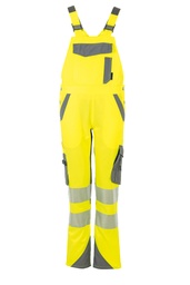 [5936048] PLANAM Norit Warnschutz Damen Latzhose (gelb/zink, 48)