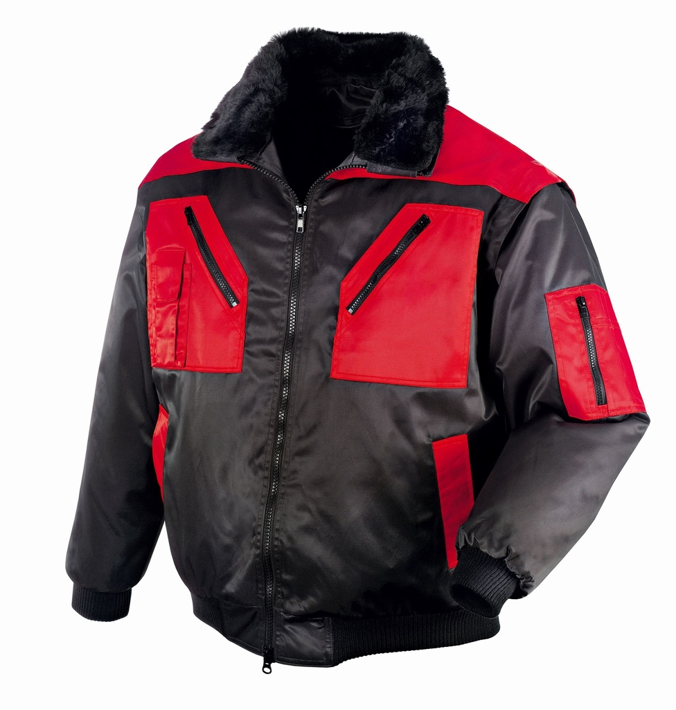 teXXor® Piloten-Jacke OSLO 4-in-1 schwarz/rot