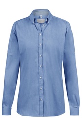 [65583.6980.029.48] GREIFF SERVICE Damen-Bluse 1/1 Servic Regular Fit (denimoptik hellblau, 48)