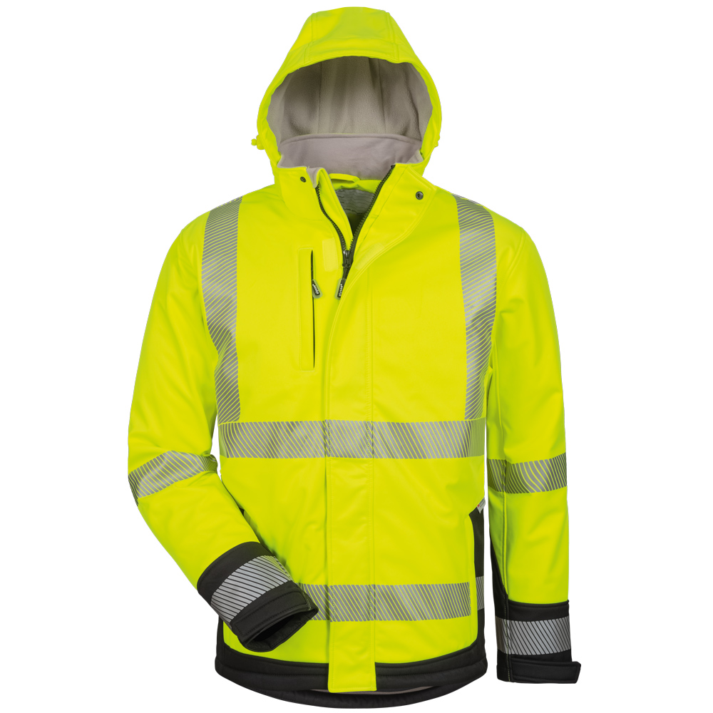 elysee® *MELVIN* WATTIERTE WARNSCHUTZ-SOFTSHELLJACKE gelb/schwarz