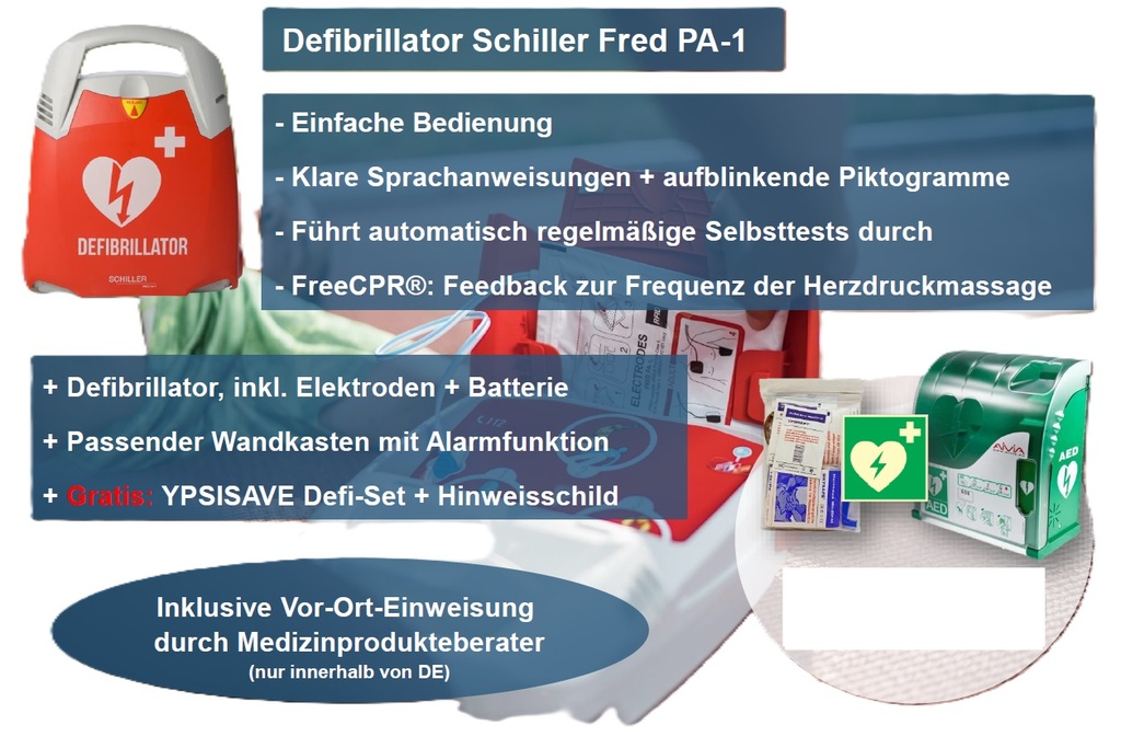 SCHILLER Defibrillator FRED-PA1 AED Vollautomat - Aktionsbundle