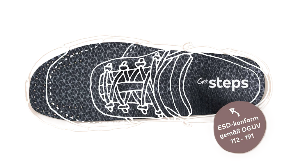 GetSteps individuelle orthopädische Schuheinlage für ATLAS®-Sicherheitsschuhe im Rahmen einer gesondert zu buchenden 3D-Fußvermessung oder inkl. GetSteps-Abdruckset
