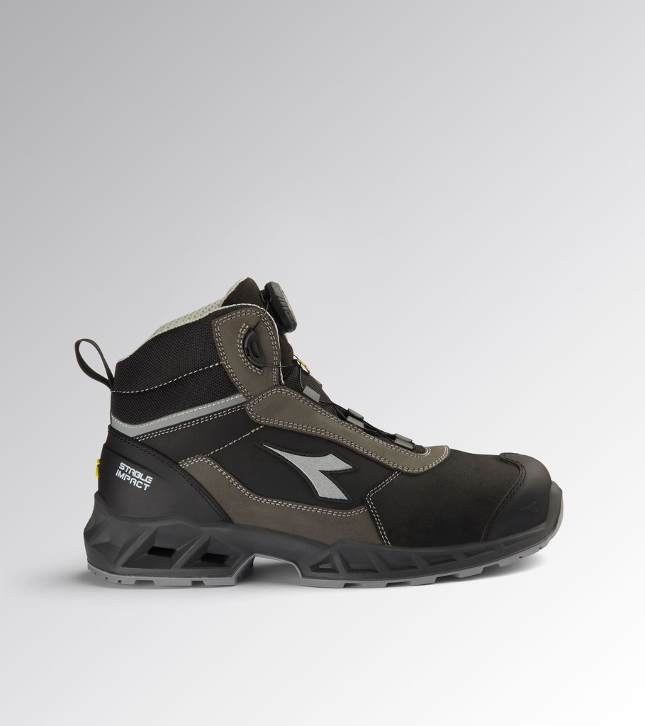 DIADORA SHARK STABLE IMPACT LEATHER QUICK MID S3S FO SR SC ESD NERO/OMBRA