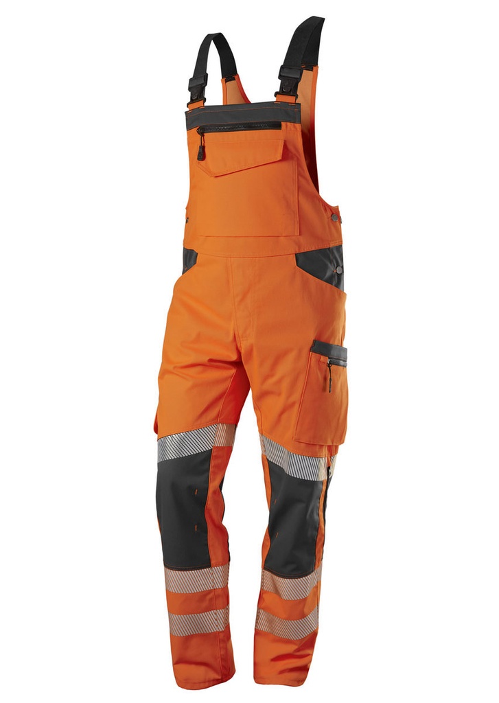BProtected® Hi-Vis Stretch Warnschutz-Stretch-Latzhose mit Knietaschen 2041 844