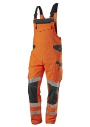 [2041-844-6556-68/70n] BProtected® Hi-Vis Stretch Warnschutz-Stretch-Latzhose mit Knietaschen 2041 844 (warnorange/anthrazit, 68/70n)