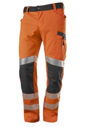 [2043-847-6556-46s] BProtected® Hi-Vis Stretch Leichte Warnschutz-Stretch-Hose mit Knietaschen 2043 847 (warnorange/anthrazit, 46s)