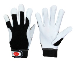[001154] RLine® Ziegen-Nappaleder-Handschuh Premium Klettverschluss + schwarzer Baumwollhandrücken