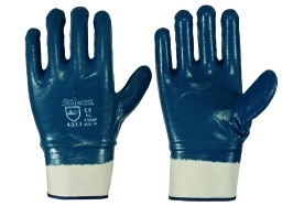 [101354] Soleco® Nitril-Handschuh blau Stulpe vollbeschichtet CE CAT 2