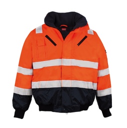 [480720] LeiKaTex® Pilotenjacke Warnschutz warnorange/marineblau