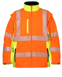[490730] LeiKaTex® Softshelljacke Warnschutz warnorange/neongelb