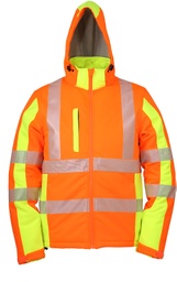 [490780] LeiKaTex® Winter-Softshelljacke Warnschutz warnorange/neongelb