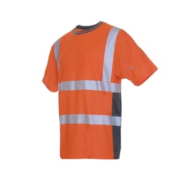 [490300] LeiKaTex® BRIGHT LINE T-Shirt EN ISO 20471 Klasse 2 warnorange