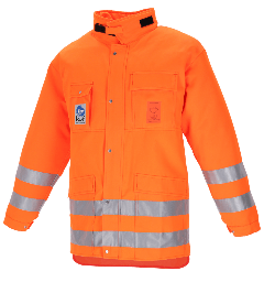 [49-303] NI Forstschutz Standard FO Jacke warnorange mit Schnittschutz, Klasse 1 an Arm, Brust und Rücken