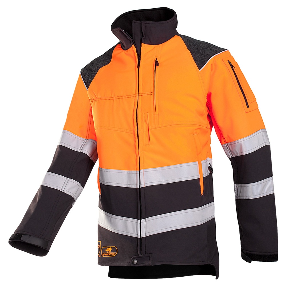 SIP Schnittschutzjacke Klasse 1, Warnschutz Klasse 2, orange schwarz,