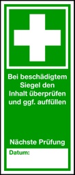 [440/61] Sicherheitssiegel für Verbandkasten 70x30 - Bogen á 5 Stück