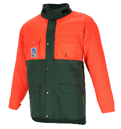 [49-302] NI Forstschutz Standard FO Schnittschutz-Jacke Arm, Brust, Rücken und Bauch grün-orange