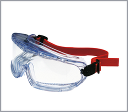 [1006193] Honeywell 1006193 Vollsichtbrille V-MAXX PC, klar, FB, indirekte Belüftung elastisches Kopfband, rot